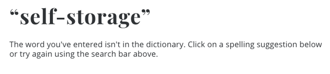self-storage hyphenated