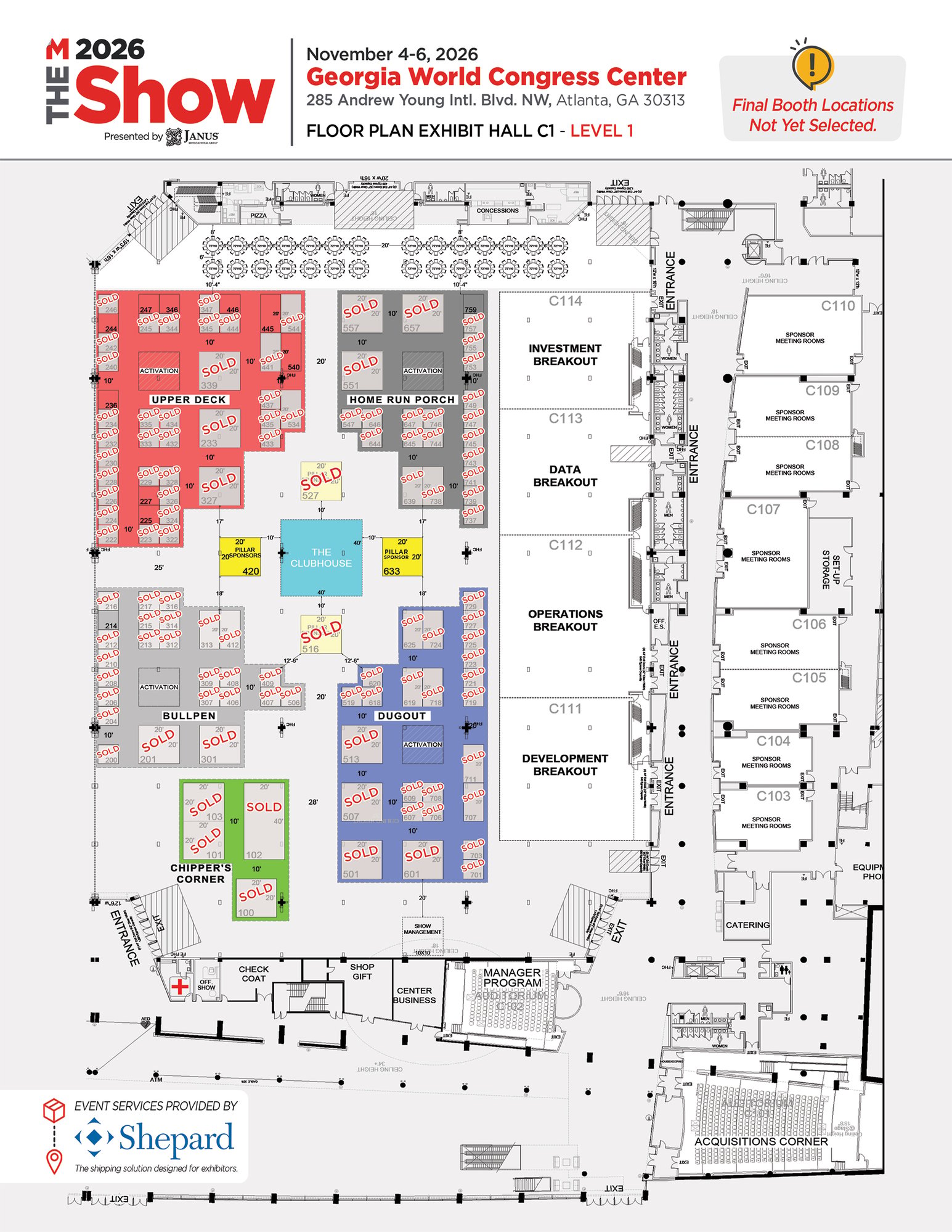 THE Show Floorplan 9.15.2026 (Booths Sold) v2