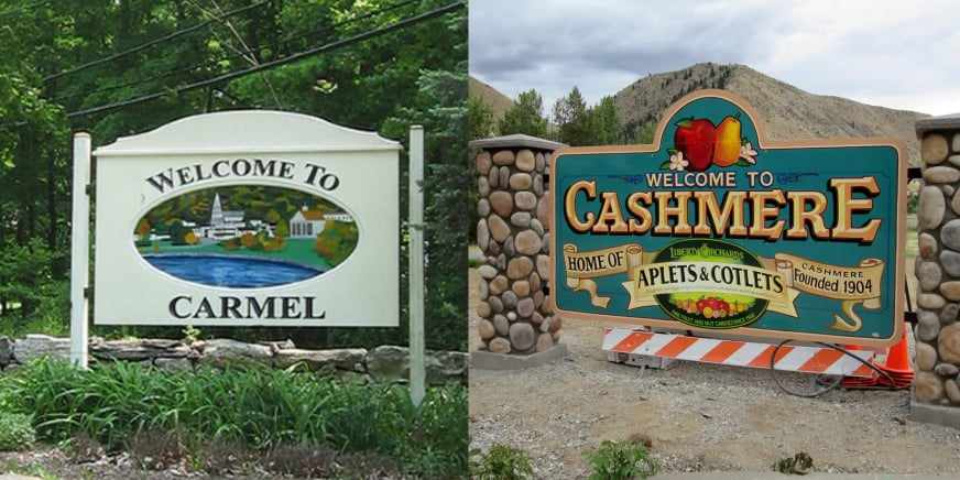 Carmel NY & Cashmere WA
